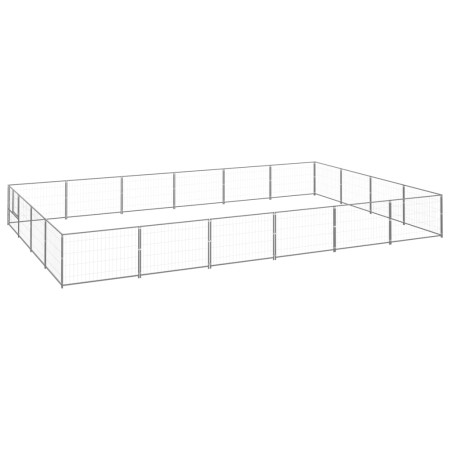 Silver kennel 24 m² steel by vidaXL, Dog kennels and fences - Ref: Foro24-3082152, Price: 307,22 €, Discount: %