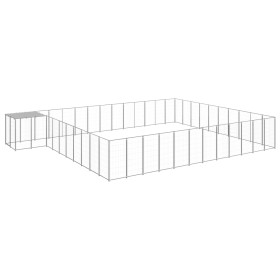 Silver kennel 37.51 m² steel by vidaXL, Dog kennels and fences - Ref: Foro24-3082248, Price: 592,54 €, Discount: %