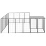 Black dog kennel 8.47 m² steel by vidaXL, Dog kennels and fences - Ref: Foro24-3082212, Price: 366,61 €, Discount: %