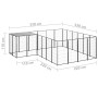 Black dog kennel 8.47 m² steel by vidaXL, Dog kennels and fences - Ref: Foro24-3082212, Price: 366,61 €, Discount: %