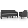 Set de muebles de jardín 2 pzas cojines PP ratán gris antracita de vidaXL, Conjuntos de jardín - Ref: Foro24-3079677, Precio:...