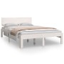 Estructura de cama doble pequeña madera maciza blanca 120x190cm de vidaXL, Camas y somieres - Ref: Foro24-810466, Precio: 136...