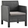 Set de muebles de jardín 2 pzas cojines PP ratán gris antracita de vidaXL, Conjuntos de jardín - Ref: Foro24-3079677, Precio:...