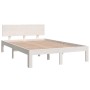 Estructura de cama doble pequeña madera maciza blanca 120x190cm de vidaXL, Camas y somieres - Ref: Foro24-810466, Precio: 136...