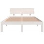 Small double bed frame white solid wood 120x190cm by vidaXL, Beds and slatted bases - Ref: Foro24-810466, Price: 134,99 €, Di...