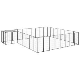 Black kennel 20.57 m² steel by vidaXL, Dog kennels and fences - Ref: Foro24-3082228, Price: 520,46 €, Discount: %