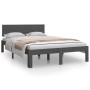 Gray solid wood bed frame 120x190 cm by vidaXL, Beds and slatted bases - Ref: Foro24-810467, Price: 149,11 €, Discount: %