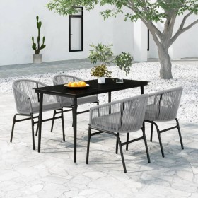 Juego de comedor para jardín 5 piezas ratán sintético gris de vidaXL, Conjuntos de jardín - Ref: Foro24-3099253, Precio: 493,...