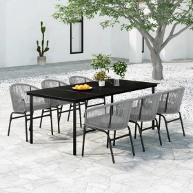 Juego de comedor de jardín 7 piezas ratán sintético gris de vidaXL, Conjuntos de jardín - Ref: Foro24-3099237, Precio: 788,99...