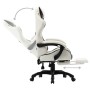 Silla gaming con reposapiés cuero sintético negro y blanco de vidaXL, Sillas de oficina - Ref: Foro24-287995, Precio: 163,83 ...