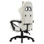 Silla gaming con reposapiés cuero sintético negro y blanco de vidaXL, Sillas de oficina - Ref: Foro24-287995, Precio: 163,83 ...