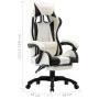 Silla gaming con reposapiés cuero sintético negro y blanco de vidaXL, Sillas de oficina - Ref: Foro24-287995, Precio: 163,83 ...