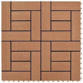 Brown WPC porch tile 11 units 30x30 cm by vidaXL, Floors and carpets - Ref: Foro24-41550, Price: 61,99 €, Discount: %