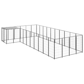 Black dog kennel, 13.31 m² steel by vidaXL, Dog kennels and fences - Ref: Foro24-3082238, Price: 484,90 €, Discount: %