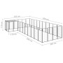 Black dog kennel, 13.31 m² steel by vidaXL, Dog kennels and fences - Ref: Foro24-3082238, Price: 485,99 €, Discount: %