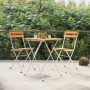 Folding cafeteria chairs 2 pcs steel and solid acacia wood by vidaXL, Garden chairs - Ref: Foro24-319974, Price: 79,11 €, Dis...