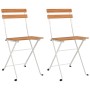 Folding cafeteria chairs 2 pcs steel and solid acacia wood by vidaXL, Garden chairs - Ref: Foro24-319974, Price: 79,11 €, Dis...