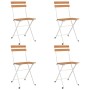 Folding café chairs 4 units steel and solid acacia wood by vidaXL, Garden chairs - Ref: Foro24-319975, Price: 135,88 €, Disco...