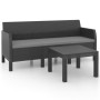 Set de muebles de jardín 2 pzas cojines PP ratán gris antracita de vidaXL, Conjuntos de jardín - Ref: Foro24-3079668, Precio:...