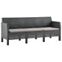 Set de muebles de jardín 2 pzas cojines PP ratán gris antracita de vidaXL, Conjuntos de jardín - Ref: Foro24-3079668, Precio:...