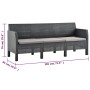 Set de muebles de jardín 2 pzas cojines PP ratán gris antracita de vidaXL, Conjuntos de jardín - Ref: Foro24-3079668, Precio:...