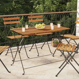 Folding coffee table acacia wood and steel 100x54x71 cm by vidaXL, Garden tables - Ref: Foro24-319971, Price: 86,99 €, Discou...