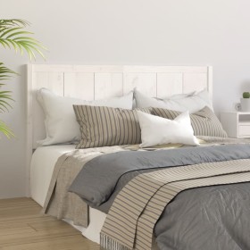 Solid white pine wood bed headboard 155.5x4x100 cm by vidaXL, Headboards and footboards - Ref: Foro24-833158, Price: 97,99 €,...