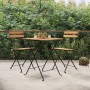 Klappbare Cafeteria-Möbel 3-teilig massives Teakholz und Stahl von vidaXL, Gartensets - Ref: Foro24-319977, Preis: 141,17 €, ...