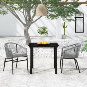 Juego de comedor de jardín 3 piezas gris de vidaXL, Conjuntos de jardín - Ref: Foro24-3099233, Precio: 258,99 €, Descuento: %