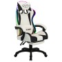 Silla gaming con luces LED RGB cuero sintético negro y blanco de vidaXL, Sillas de oficina - Ref: Foro24-288015, Precio: 202,...