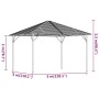 Cenador con techo gris antracita 3x3 m de vidaXL, Carpas y cenadores - Ref: Foro24-315247, Precio: 603,57 €, Descuento: %