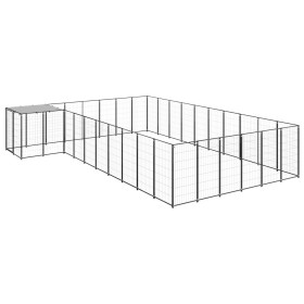 Black kennel 19.36 m² steel by vidaXL, Dog kennels and fences - Ref: Foro24-3082239, Price: 520,46 €, Discount: %