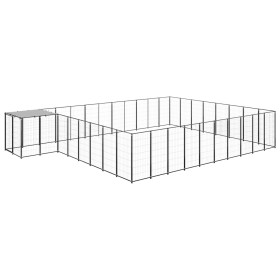 Black kennel 25.41 m² steel by vidaXL, Dog kennels and fences - Ref: Foro24-3082229, Price: 603,99 €, Discount: %