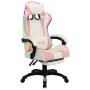 Gaming chair with RGB LED lights pink and white synthetic leather by vidaXL, Office chairs - Ref: Foro24-288014, Price: 190,9...