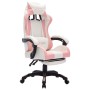 Gaming chair with RGB LED lights pink and white synthetic leather by vidaXL, Office chairs - Ref: Foro24-288014, Price: 190,9...