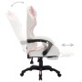 Gaming chair with RGB LED lights pink and white synthetic leather by vidaXL, Office chairs - Ref: Foro24-288014, Price: 190,9...