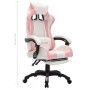 Silla gaming con luces LED RGB cuero sintético rosa y blanco de vidaXL, Sillas de oficina - Ref: Foro24-288014, Precio: 191,3...