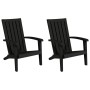 Adirondack garden chairs 2 units black polypropylene by vidaXL, Garden chairs - Ref: Foro24-364167, Price: 182,38 €, Discount: %