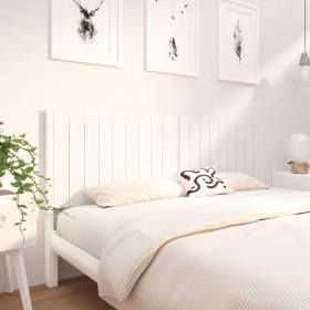 Solid white pine wood bed headboard 185.5x4x100 cm by vidaXL, Headboards and footboards - Ref: Foro24-833222, Price: 100,99 €...