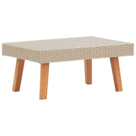 Mesa de centro de jardín ratán sintético beige de vidaXL, Mesas de jardín - Ref: Foro24-310221, Precio: 45,99 €, Descuento: %