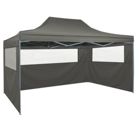 Faltzelt mit 3 Wänden 3x4,5 m anthrazitgrau von vidaXL, Zelte und Pavillons - Ref: Foro24-44973, Preis: 189,68 €, Rabatt: %