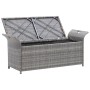 Banco con almacenaje con cojín ratán sintético gris 138 cm de vidaXL, Bancos de jardín - Ref: Foro24-45809, Precio: 198,99 €,...