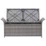 Bench with storage with gray synthetic rattan cushion 138 cm by vidaXL, garden benches - Ref: Foro24-45809, Price: 197,76 €, ...