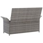 Banco con almacenaje con cojín ratán sintético gris 138 cm de vidaXL, Bancos de jardín - Ref: Foro24-45809, Precio: 198,99 €,...