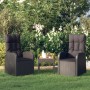 Sillas reclinables de jardín y cojines 2 uds ratán PE negro de vidaXL, Sillas de jardín - Ref: Foro24-46065, Precio: 299,35 €...