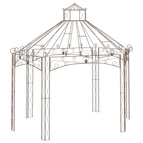 Antique brown garden pergola 400x258x378 cm iron by vidaXL, Tents and gazebos - Ref: Foro24-314000, Price: 871,08 €, Discount: %