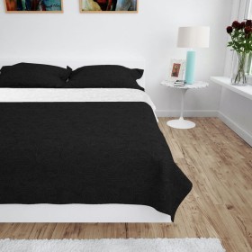 Doppelseitige gesteppte Tagesdecke 170x210 cm schwarz und weiß von vidaXL, Tagesdecken und Bettdecken - Ref: Foro24-132968, P...