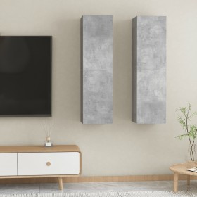 Mueble de TV 2 uds contrachapada gris hormigón 30,5x30x110 cm de vidaXL, Muebles TV - Ref: Foro24-803371, Precio: 93,99 €, De...