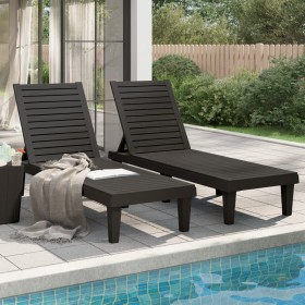 Black polypropylene sun loungers 2 units 155x58x83 cm by vidaXL, Loungers - Ref: Foro24-364148, Price: 262,85 €, Discount: %