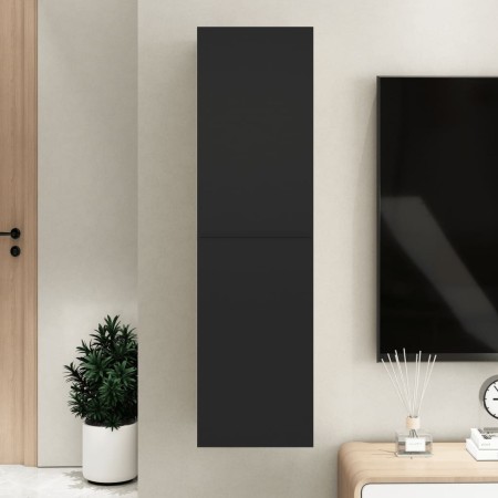 Black plywood TV wall cabinet 30.5x30x110 cm by vidaXL, TV Furniture - Ref: Foro24-803364, Price: 57,87 €, Discount: %